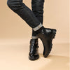 Italian luxury hand-embossed zipper boots