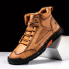 Men's Comfortable Handmade Leather Boots – Waterproof, Arch Support, Pressure Relief, Spacious Toe Box Outdoor Leather Shoes