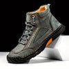 Men's Comfortable Handmade Leather Boots – Waterproof, Arch Support, Pressure Relief, Spacious Toe Box Outdoor Leather Shoes