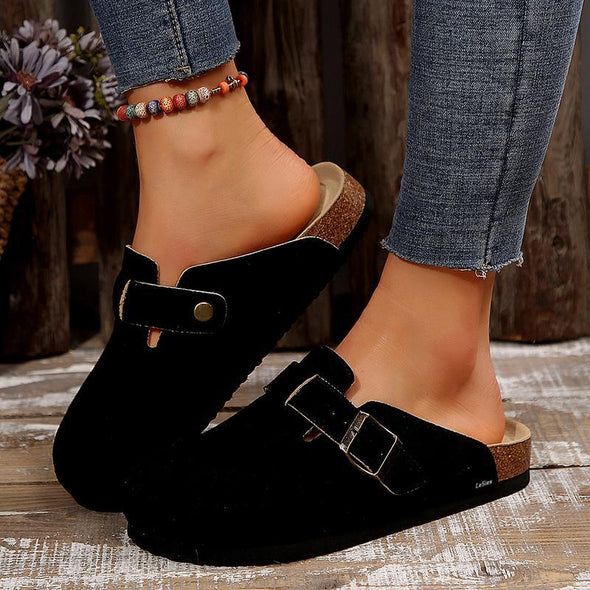 Women's suede clogs