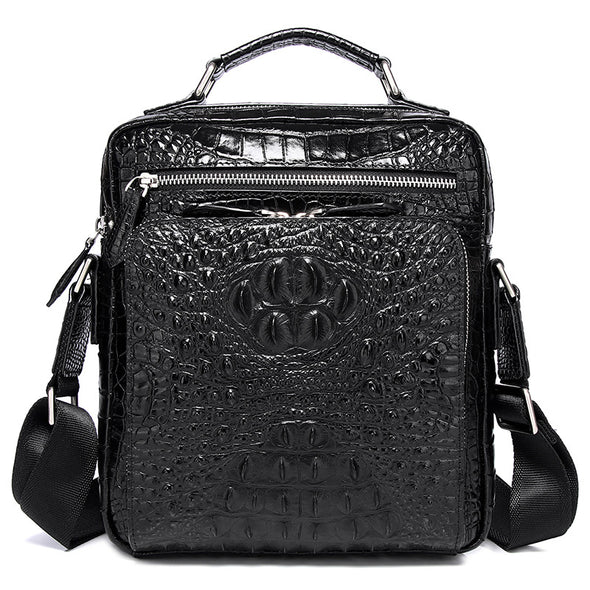 Luxury crocodile leather men's bag