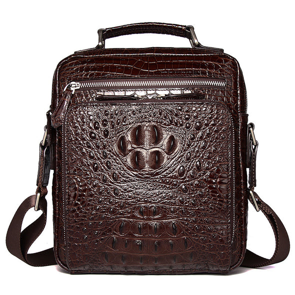 Luxury crocodile leather men's bag