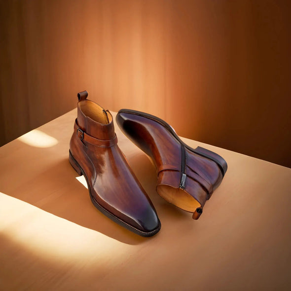 Men's Cowhide Chelsea Boots - Square Toe