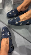 Women's Suede Crystal Stone Accent Shoes