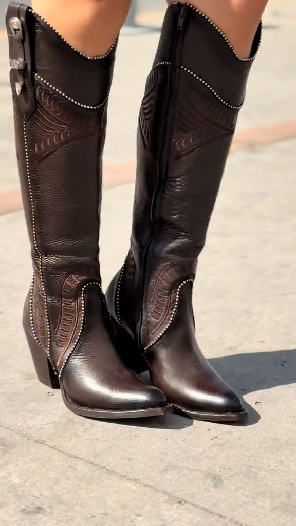 CH4 cowhide cowboy boots