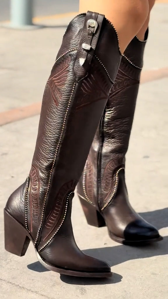 CH4 cowhide cowboy boots