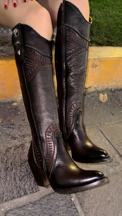 CH4 cowhide cowboy boots