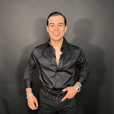 Diamond Rhinestone Shirt/Black