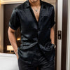 High Quality Shiny Ice Silk Short Sleeve Shirt