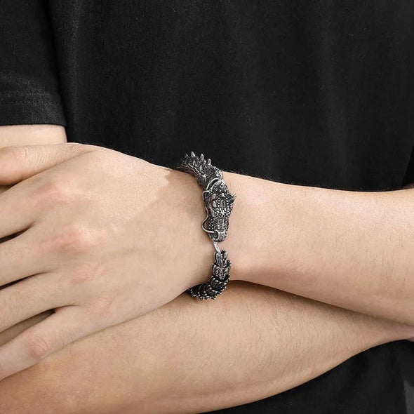 Classic Vintage Dragon Stainless Steel Bracelet