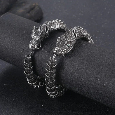 Classic Vintage Dragon Stainless Steel Bracelet