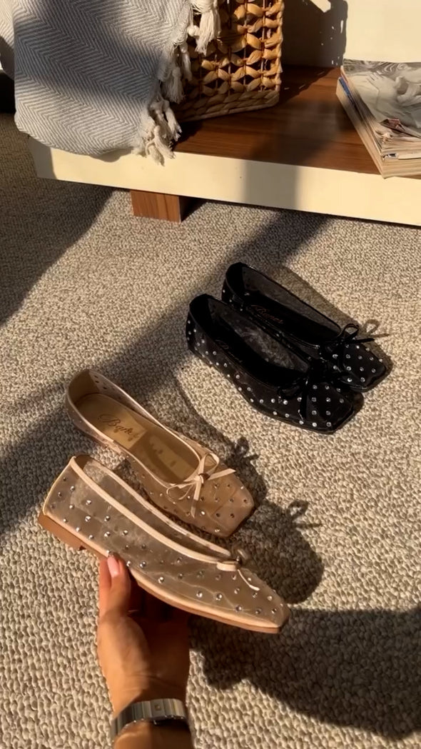 Summer Sparkly Bow Flats