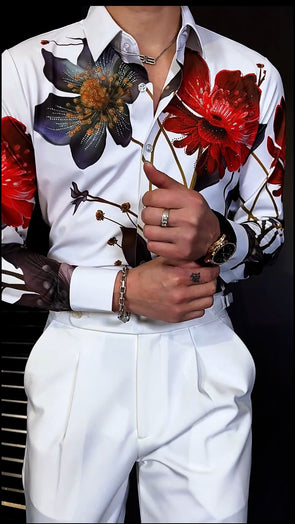 Sparkling Flower Rhinestone Party Shirt