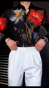 Sparkling Flower Rhinestone Party Shirt