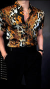 Shiny Fashion Leopard Party Shirt