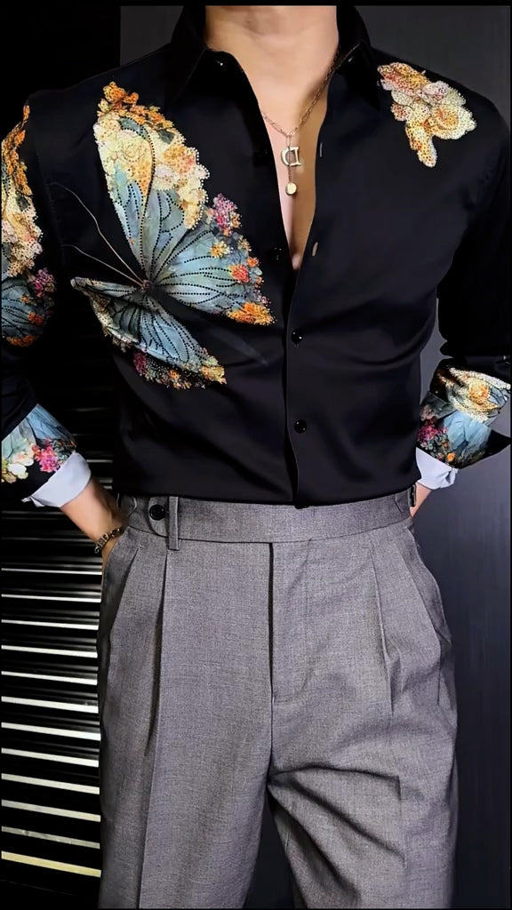 Shiny Fashion Butterfly Party Shirt