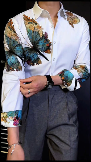 Shiny Fashion Butterfly Party Shirt