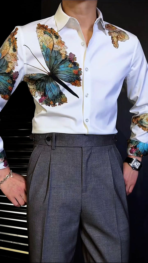 Shiny Fashion Butterfly Party Shirt