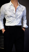 Men's light luxury star rhinestone shirt