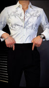 Men's light luxury star rhinestone shirt