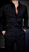 Men's Light Luxury Shiny Rhinestone Shirt