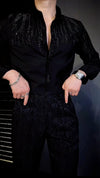 Men's Light Luxury Shiny Rhinestone Shirt