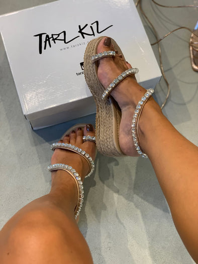 Sparkling Platform Diamond Sandals