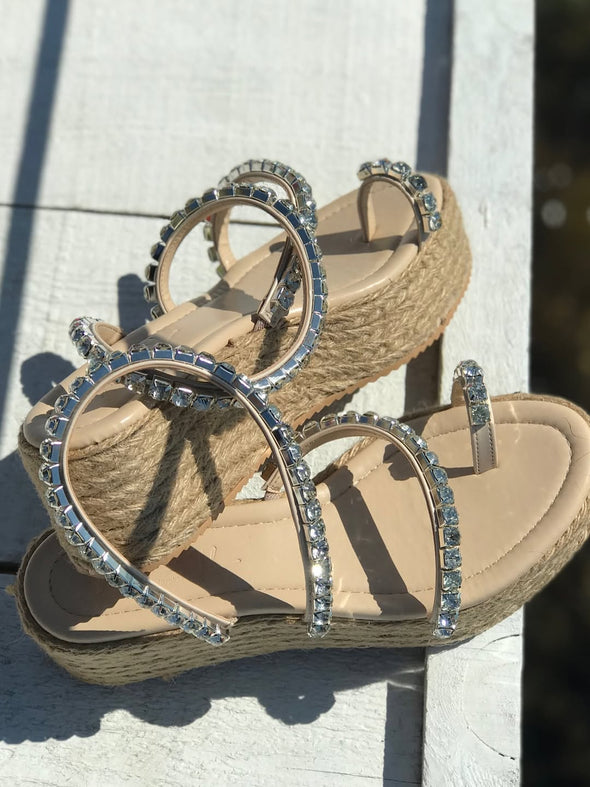 Sparkling Platform Diamond Sandals