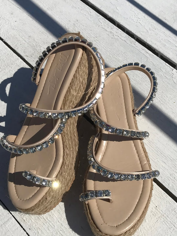 Sparkling Platform Diamond Sandals