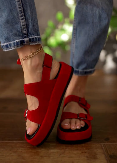 Women's Double Buckle Adjustable Sandals