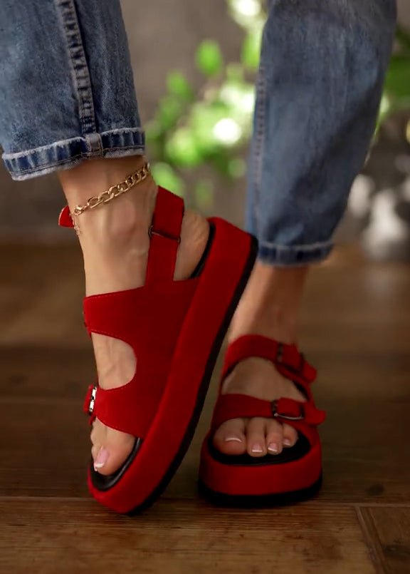 Women's Double Buckle Adjustable Sandals