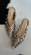 Summer Shiny Gold Slingbacks
