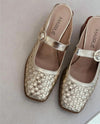 Hand-woven leather slippers