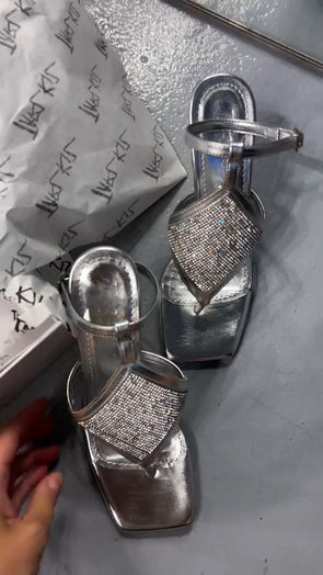 Sparkling rhinestone sandals