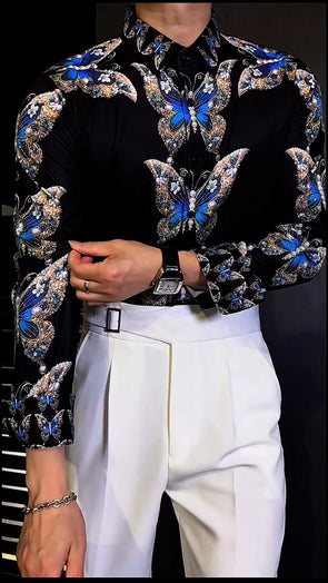 Men's Sparkling Butterfly Party Shirt