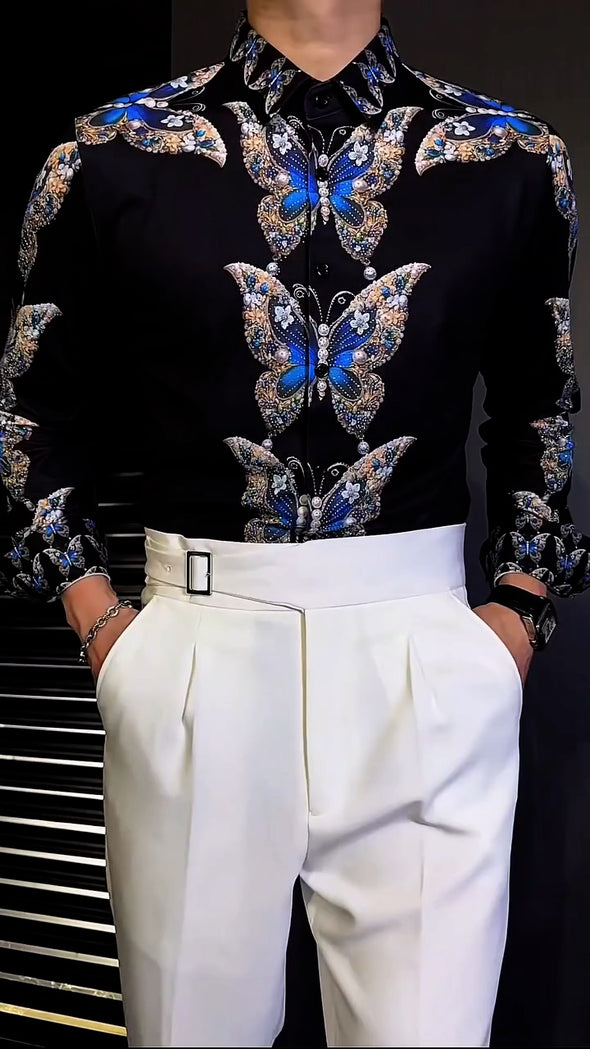 Men's Sparkling Butterfly Party Shirt