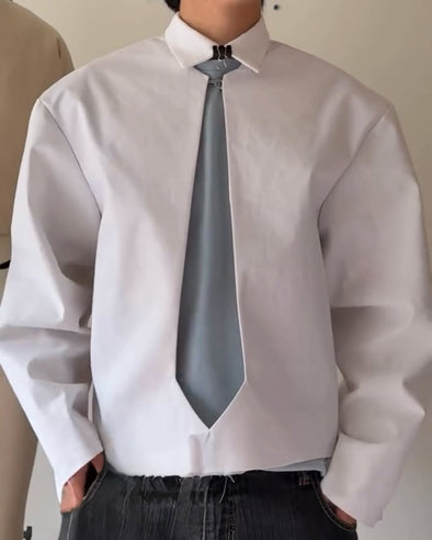 Men's necktie cutout jacket