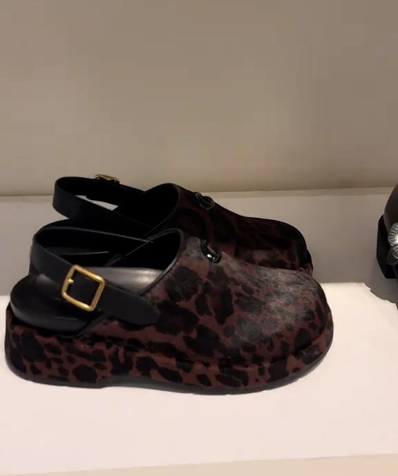 Women's light luxury high-quality leopard print shoes