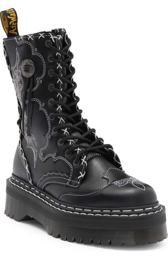 Autumn leather platform boots