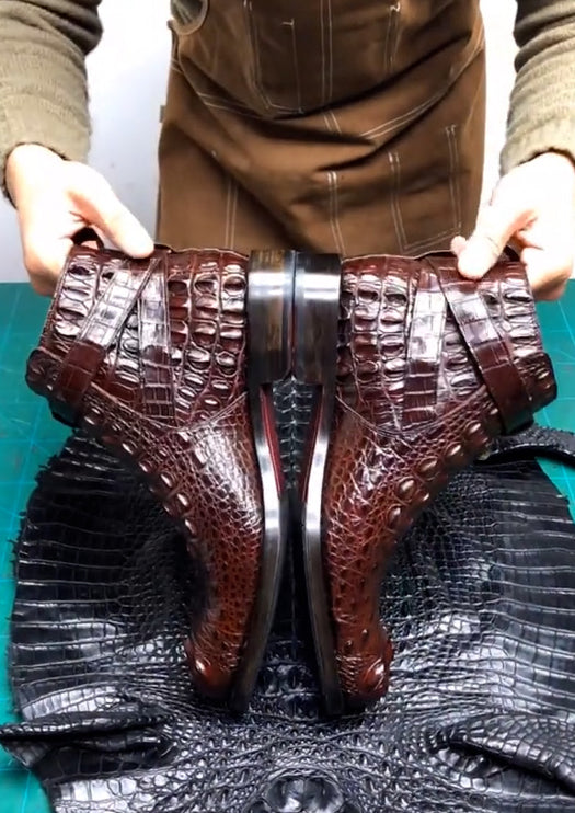 Men's original luxury crocodile leather boots