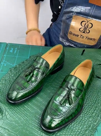 Men's luxury crocodile leather business shoes