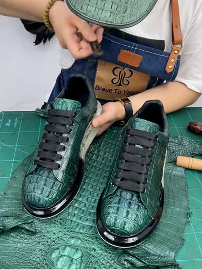 Men's high-quality crocodile leather casual shoes
