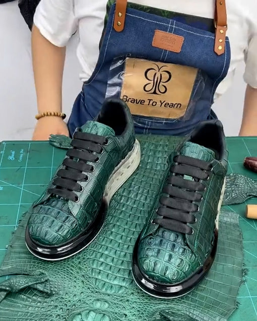Men's high-quality crocodile leather casual shoes
