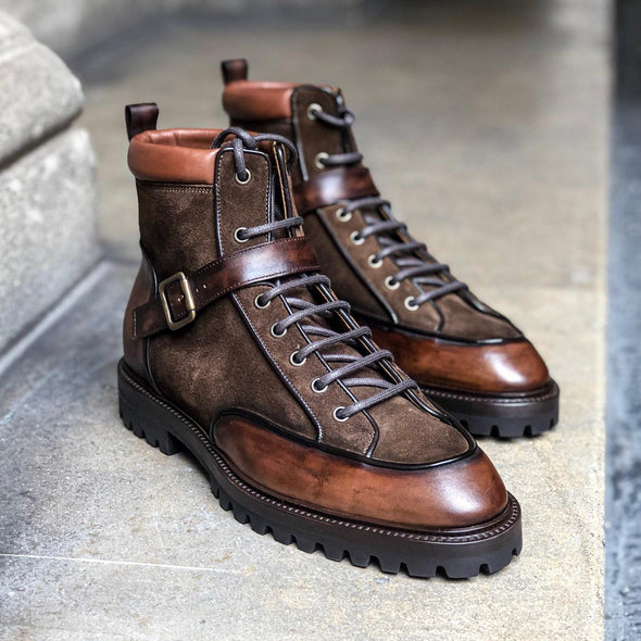 Tobacco luxury leather casual boots
