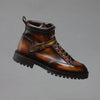 Tobacco luxury leather casual boots