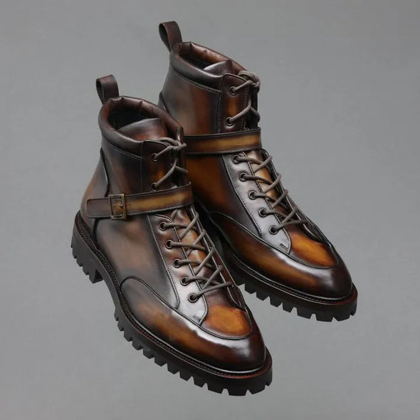 Tobacco luxury leather casual boots