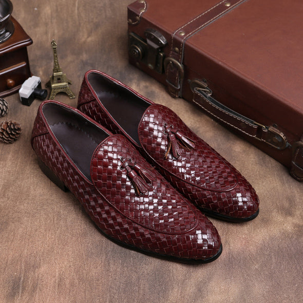 Italian hand-woven leather loafers