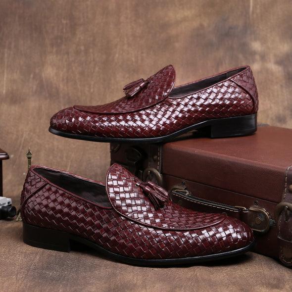 Italian hand-woven leather loafers