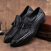 Italian hand-woven leather loafers