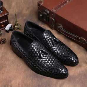 Italian hand-woven leather loafers